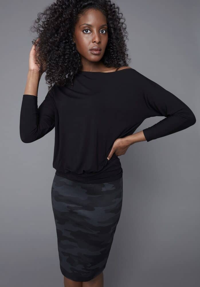 CAMO PONTE PENCIL SKIRT