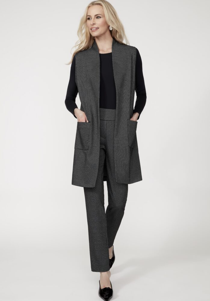 CHECKER JACQUARD DUSTER VEST