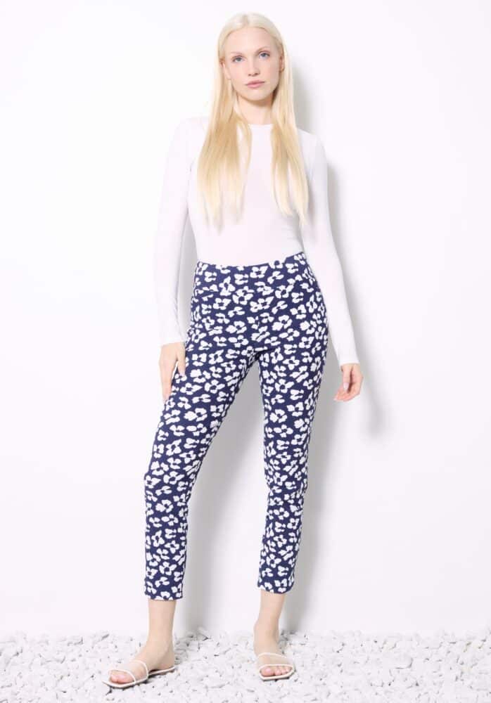 FLORIST PETAL-SLIT TECHNO ANKLE PANT