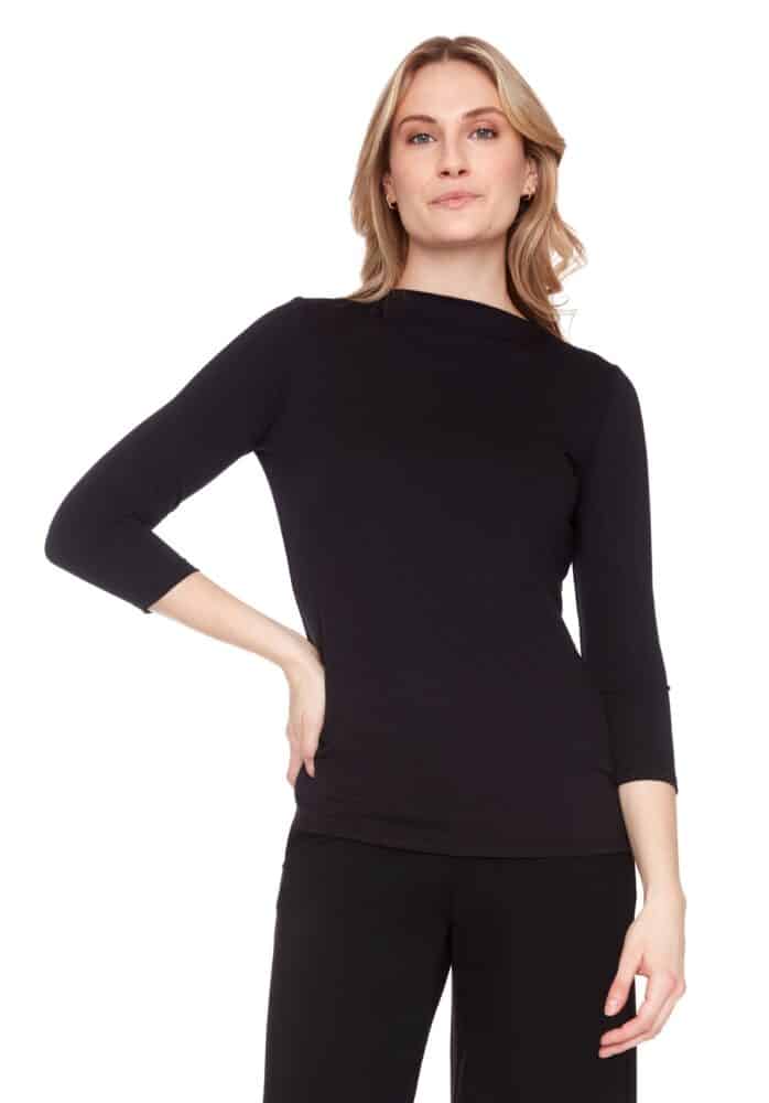SOLID PROVENCE MIDI-SLEEVE TOP
