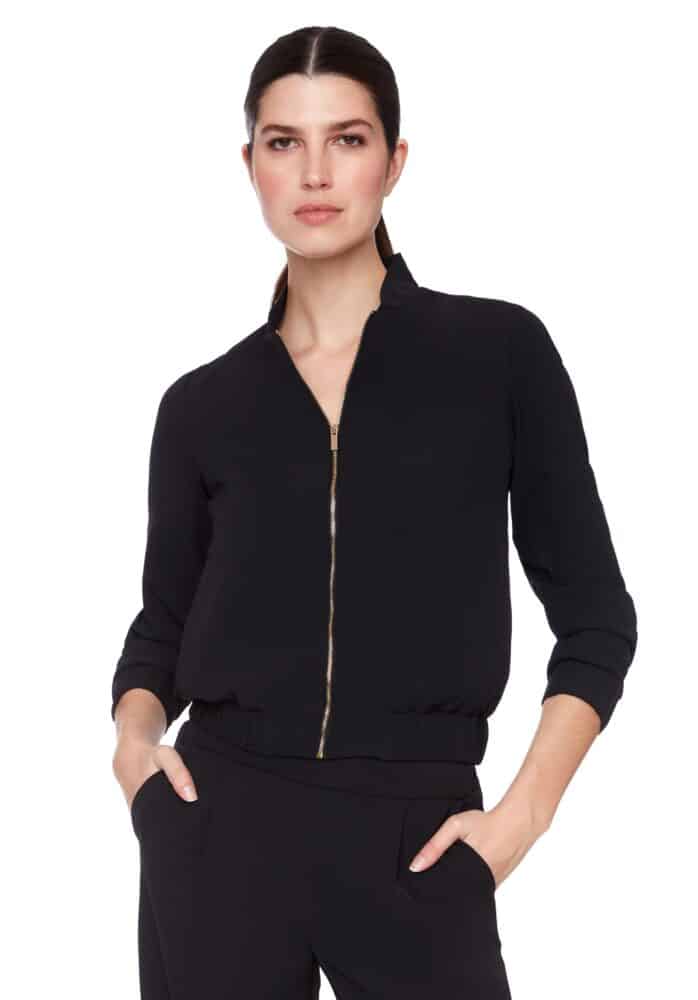 SOLID VEGAN SILK BOMBER JACKET