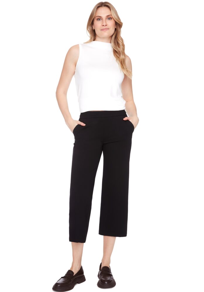 SOLID HEAVY PONTE CROPPED GAUCHO PANT
