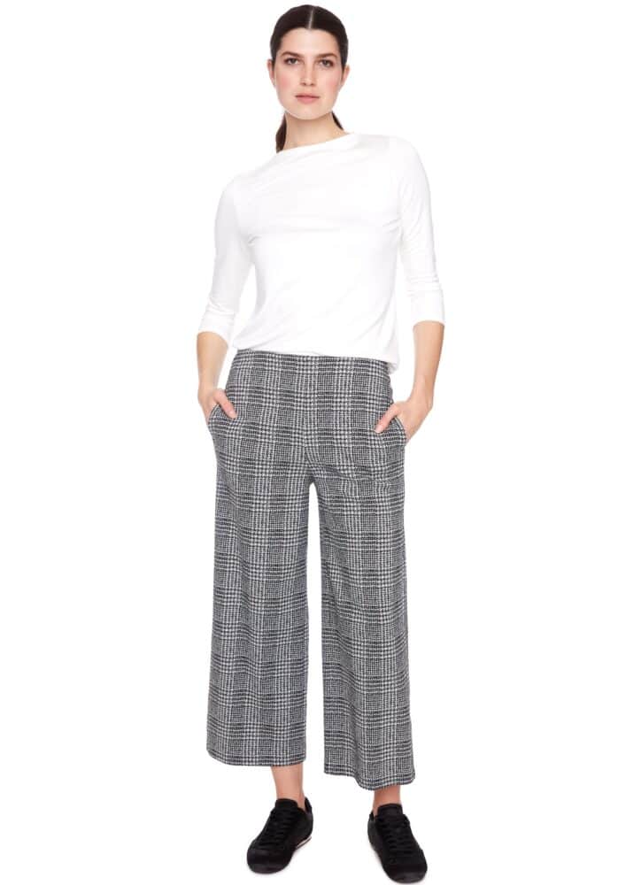 ARCTIC PLAID TECHNO WIDE-LEG CROPPED PANT