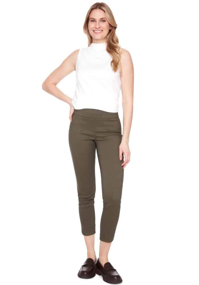 MOSS TEXTURED TECHNO PETAL-SLIT ANKLE PANT