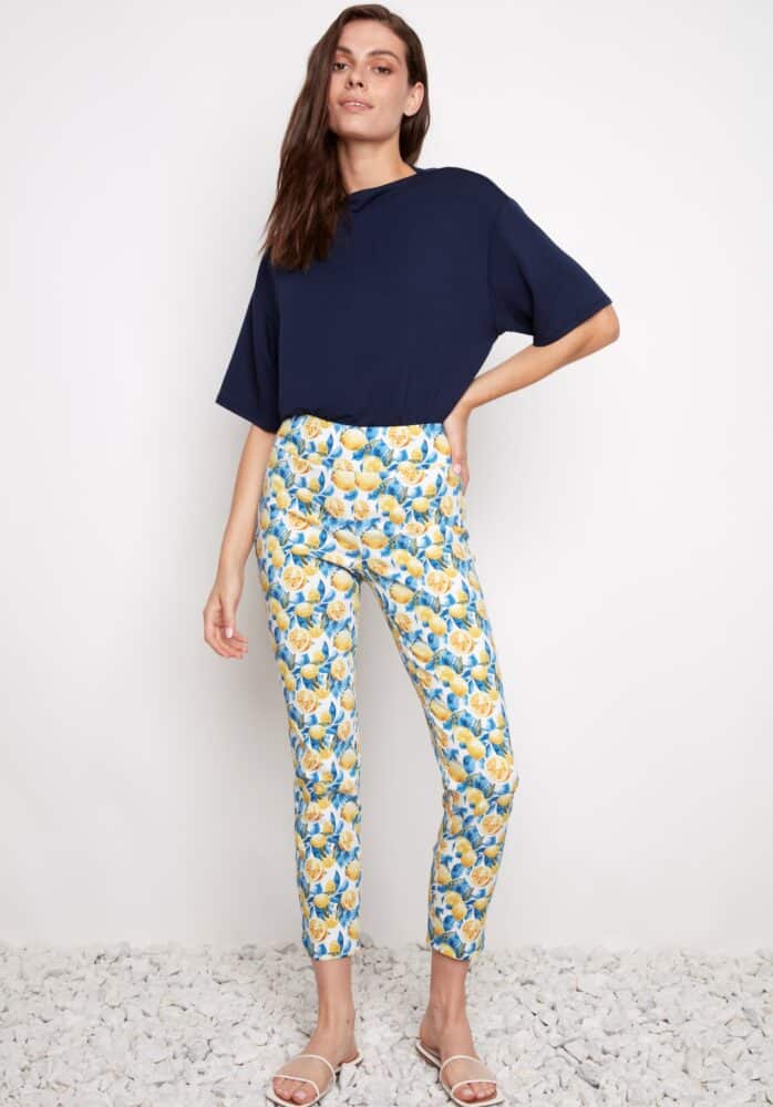 LEMON BLOSSOM TECHNO PETAL-SLIT ANKLE PANT