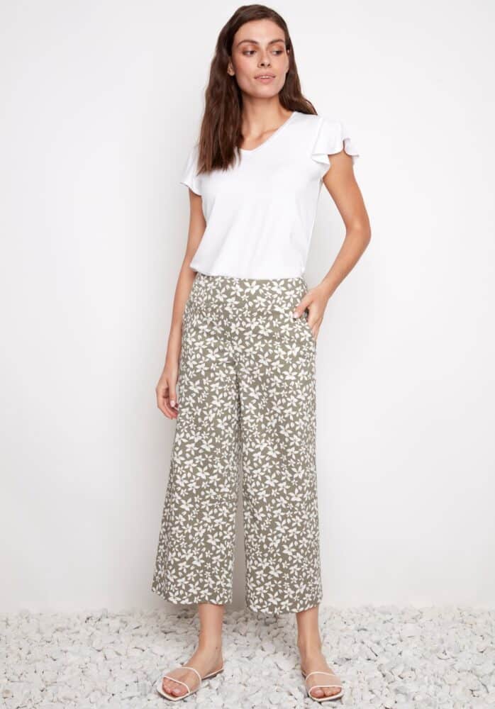 WILD DAISY TECHNO WIDE LEG CROPPED PANT