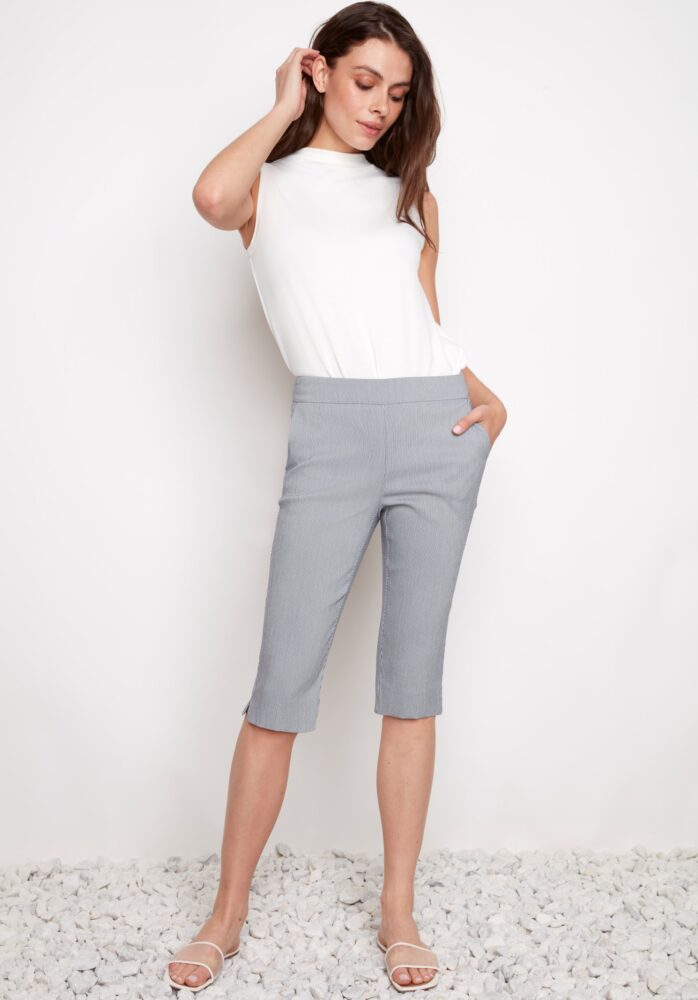 NAVY STRIPE TECHNO VENTED SHORT